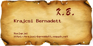 Krajcsi Bernadett névjegykártya